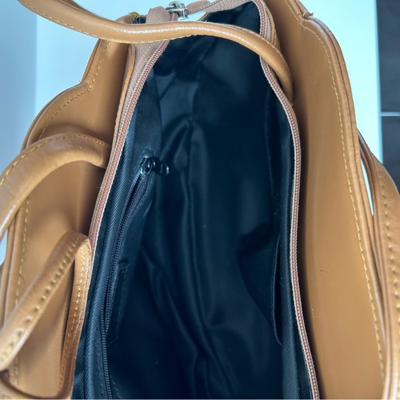 Tiffany and Fred Paris Leather Handbag Purse Brown Tan - Picture 11 of 16